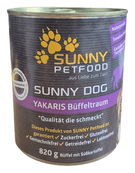 NEU - SUNNY Petfood YAKARIS Büffeltraum 820g - Kennenlernpreis!