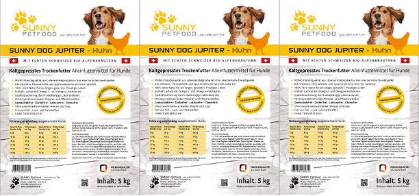 SUNNY Petfood - KALTGEPRESST - JUPITER 15 kg