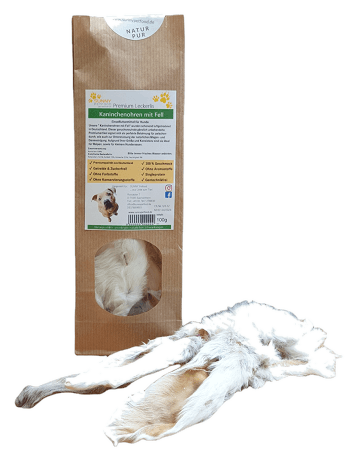 Kaninchen-Ohren mit Fell 100g
