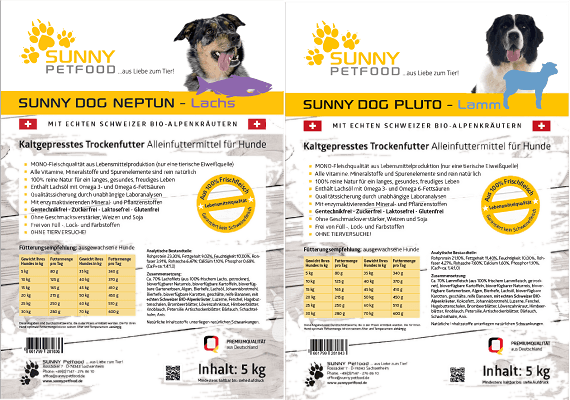 SUNNY Petfood - KALTGEPRESST - NEPTUN + PLUTO 10 kg