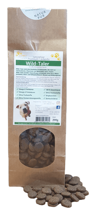 Hirsch-Lachs-Taler mit Süßkartoffeln und Maulbeere 200g
