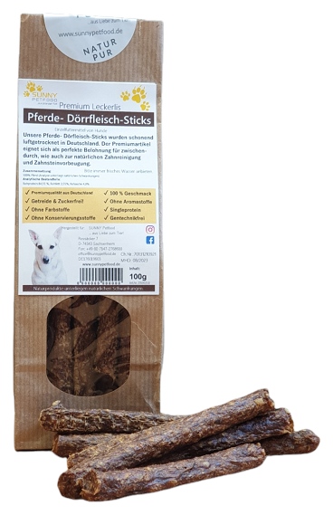 Pferd-Dörrfleisch-Sticks 100g