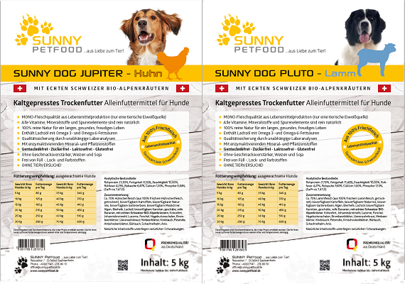 SUNNY Petfood - KALTGEPRESST - JUPITER + PLUTO 10 kg