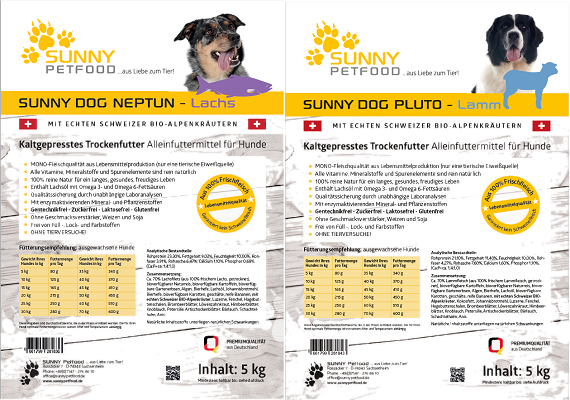 SUNNY Petfood - KALTGEPRESST - NEPTUN + PLUTO 10 kg